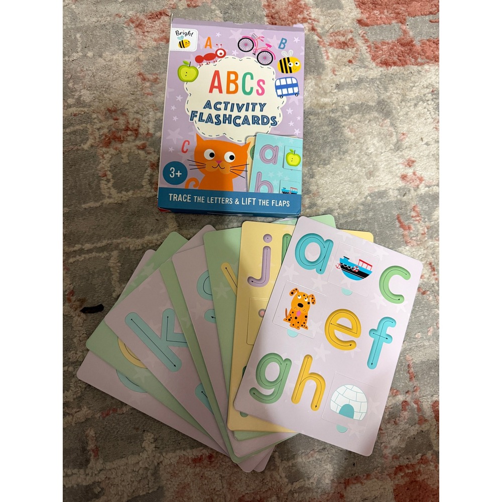 Bright ABCs Activity Flashcards Trace Letters Lift Flaps Early Learning - Picture 2 of 2